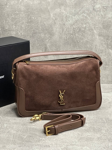 Yves Saint Laurent сумка женские натуральная замша коричневые люкс 233826UK