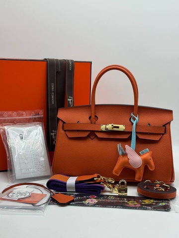 Hermes сумка женские натуральная кожа оранжевые люкс 330149CF