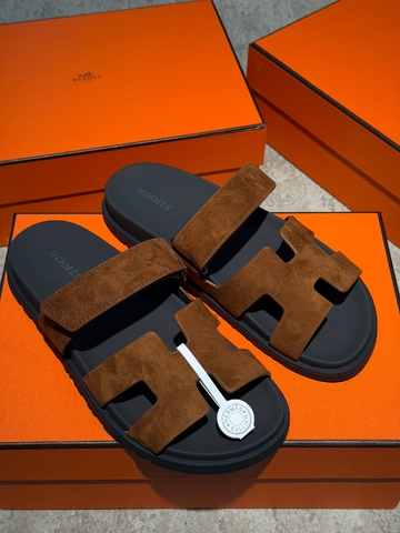 Hermes шлепанцы женские натуральная замша летние оранжевые премиум 897760SO