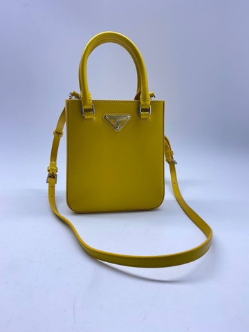 Prada сумка женские натуральная кожа желтые премиум 613115BN