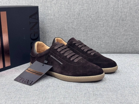 Ermenegildo Zegna кроссовки мужские натуральная замша весенние / осенние коричневые люкс 993090KD