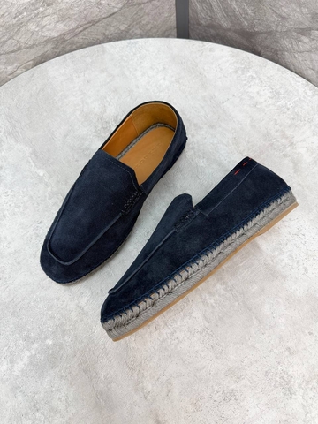 Kiton Suede espadrilles cognac calfskin эспадрильи мужские натуральная замша летние весенние / осенние синие премиум 657915PM