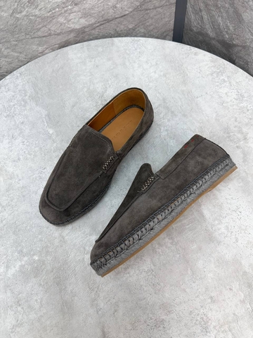 Kiton Suede espadrilles cognac calfskin эспадрильи мужские натуральная замша летние весенние / осенние серые премиум 791749JS