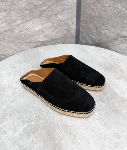 Kiton Suede espadrilles cognac calfskin мюли мужские натуральная замша летние весенние / осенние черные премиум 345687HY