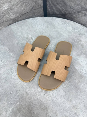 Hermes Izmir sandal шлепанцы мужские натуральная кожа летние бежевые премиум 162285BP