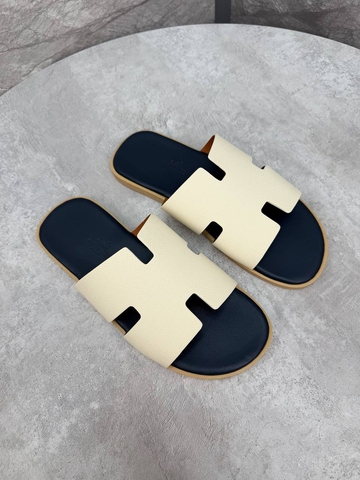 Hermes Izmir sandal шлепанцы мужские натуральная кожа летние бежевые премиум 804738IL