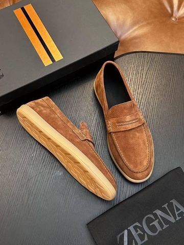 Ermenegildo Zegna лоферы мужские натуральная замша весенние / осенние оранжевые премиум 146495IG