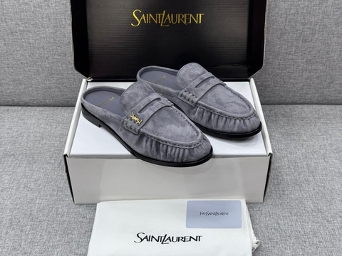 Yves Saint Laurent CASSANDRE мюли женские натуральная кожа летние весенние / осенние голубые серые премиум 946840IO