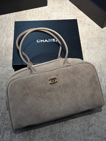 Chanel сумка женские натуральная замша серые премиум 825898DS