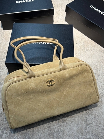 Chanel сумка женские натуральная замша бежевые премиум 992252ZL