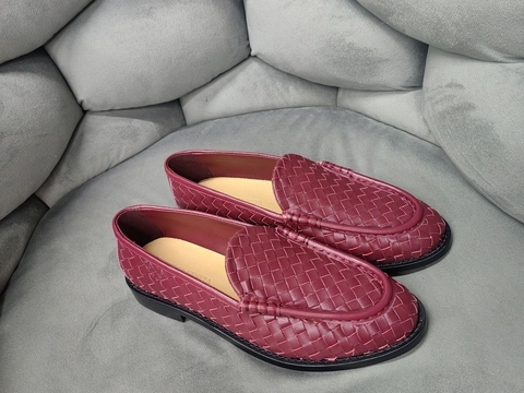 Bottega Veneta лоферы женские натуральная кожа весенние / осенние красные премиум 570564QR