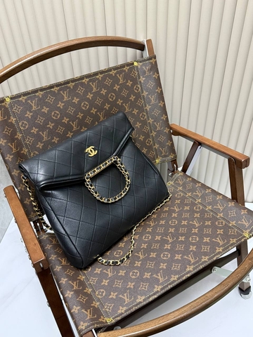 Chanel сумка женские натуральная кожа черные люкс 310698ZB
