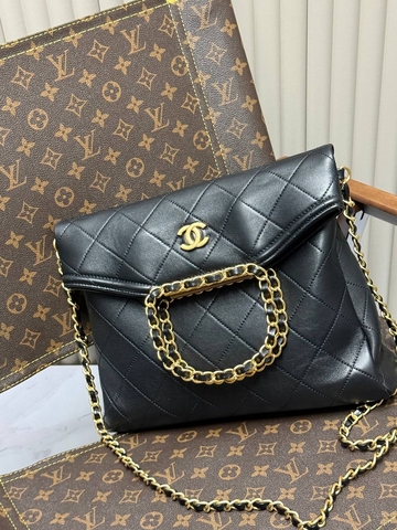 Chanel сумка женские натуральная кожа черные люкс 115204QF