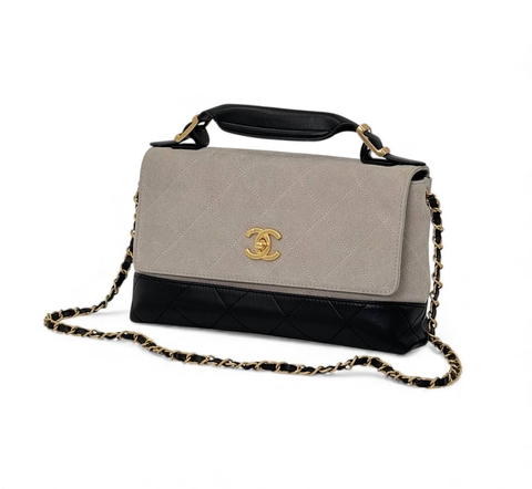 Chanel сумка женские натуральная кожа натуральная замша серые премиум 566000OU