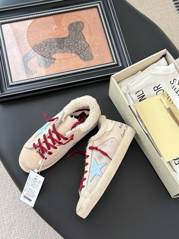 Golden Goose кроссовки женские натуральная кожа зимние бежевые премиум 941505BV