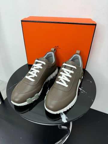 Hermes кроссовки мужские натуральная кожа весенние / осенние зеленые премиум 847682TK