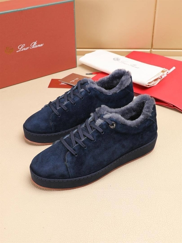Loro Piana кроссовки мужские натуральная замша зимние синие люкс 440727RD