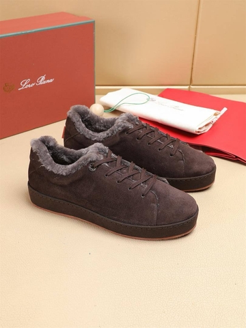 Loro Piana кроссовки мужские натуральная замша зимние коричневые люкс 231043TD