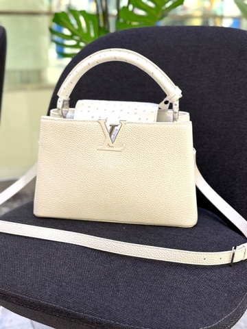 Louis Vuitton Capucines BB сумка женские натуральная кожа бежевые премиум 452212FR