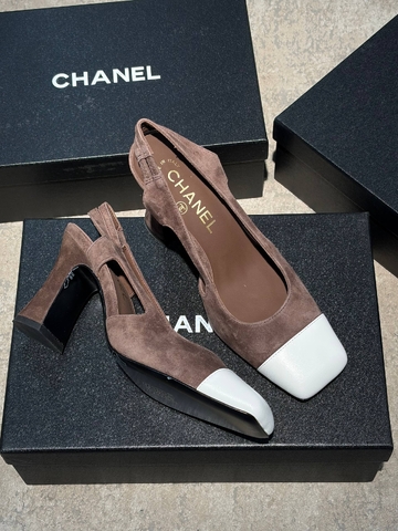 Chanel туфли женские натуральная замша летние весенние / осенние коричневые премиум 232965WB