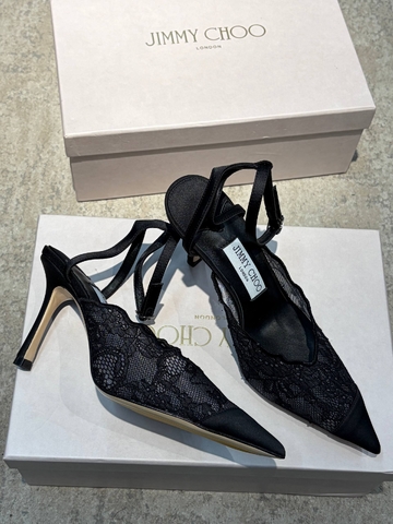 Jimmy Choo туфли женские натуральная кожа текстиль летние весенние / осенние черные премиум 989113SK