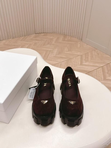Prada туфли женские натуральная замша летние весенние / осенние черные премиум 483991KP