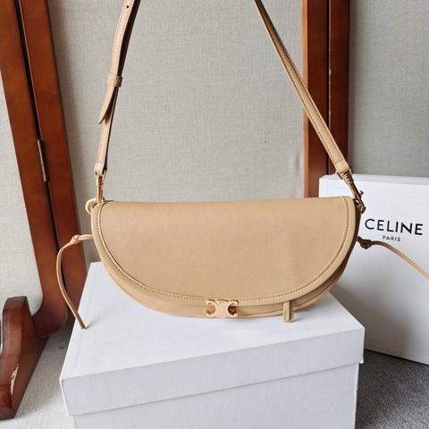 Celine Halfmoon сумка женские натуральная кожа бежевые премиум 913755CZ
