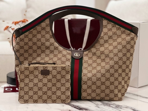 Gucci сумка женские натуральная кожа текстиль бежевые премиум 383526LV