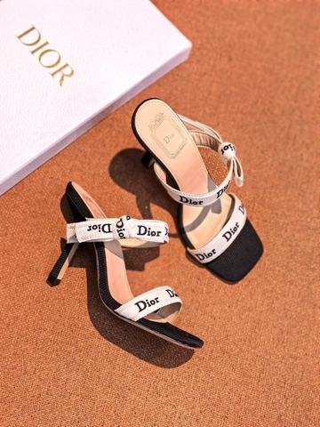 Dior сабо женские текстиль летние бежевые премиум 349969JT