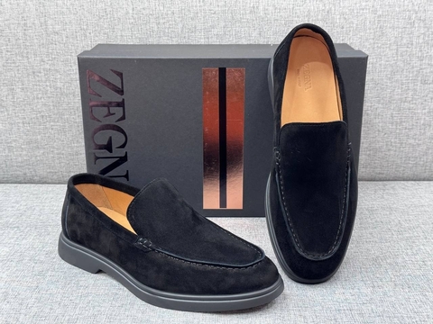 Ermenegildo Zegna лоферы мужские натуральная замша весенние / осенние черные люкс 348194DD