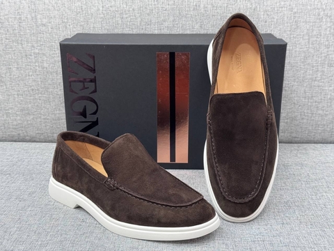 Ermenegildo Zegna лоферы мужские натуральная замша весенние / осенние коричневые люкс 200196NU