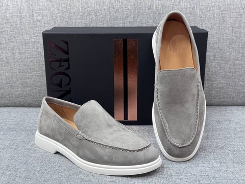 Ermenegildo Zegna лоферы мужские натуральная замша весенние / осенние серые люкс 771001SW