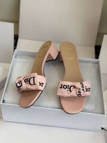 Dior сабо женские текстиль летние розовые премиум 709688RH