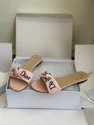 Dior шлепанцы женские текстиль летние розовые премиум 275082QK