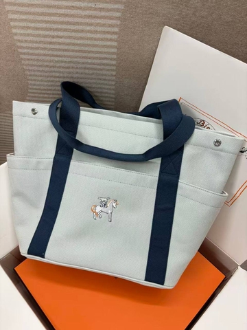 Hermes сумка женские текстиль голубые премиум 794161GU