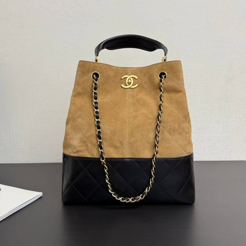 Chanel Shopping Bag сумка женские натуральная кожа натуральная замша оранжевые премиум 199796JC