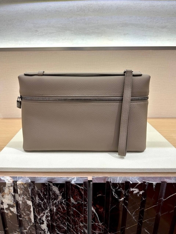 Loro Piana Extra Pouch L29 клатч мужские натуральная кожа бежевые коричневые премиум 897144DD