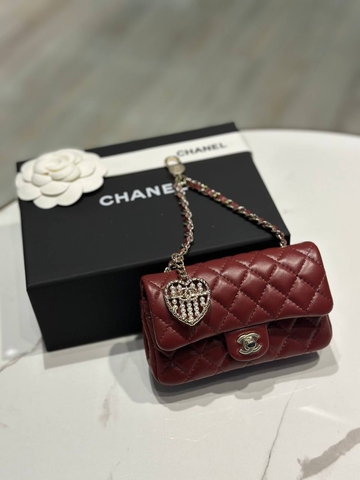 Chanel сумка женские натуральная кожа бордовые премиум 105867SE