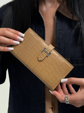 Hermes кошелек мужские натуральная кожа желтые коричневые премиум 356690GT