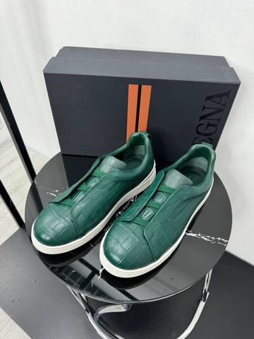 Ermenegildo Zegna кроссовки мужские натуральная кожа весенние / осенние зеленые премиум 986296EV