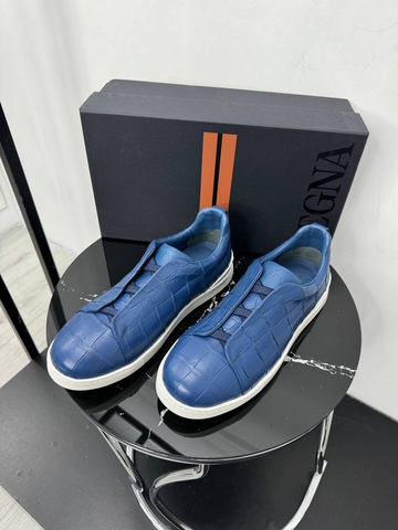 Ermenegildo Zegna кроссовки мужские натуральная кожа весенние / осенние голубые премиум 227706CW