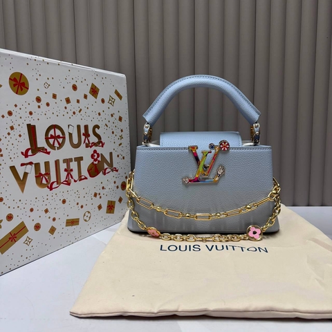 Louis Vuitton сумка женские натуральная кожа голубые люкс 126988OD