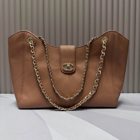 Chanel сумка женские натуральная кожа коричневые оранжевые люкс 824073HK