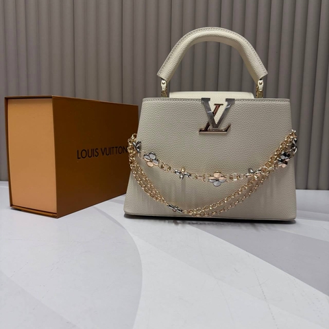 Louis Vuitton сумка женские натуральная кожа бежевые белые люкс 260998WB