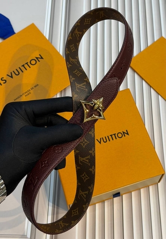 Louis Vuitton Flowergram ремень мужские канва натуральная кожа коричневые бордовые премиум 722562ZK