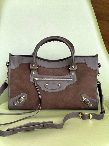 Balenciaga сумка женские натуральная кожа натуральная замша коричневые премиум 214618LN