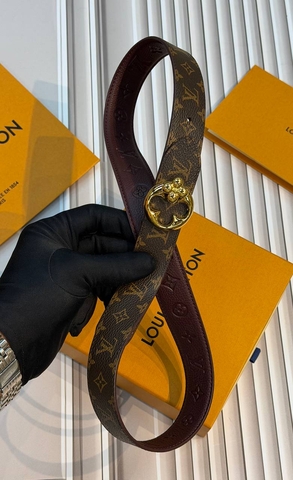 Louis Vuitton Flowergram ремень женские канва натуральная кожа коричневые бордовые премиум 902270DP