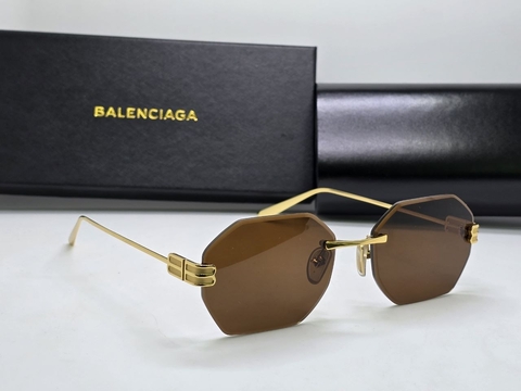 Balenciaga очки женские коричневые золотистые премиум 652142FG