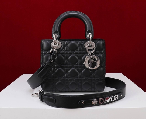 Dior Lady сумка женские натуральная кожа черные премиум 373577JP
