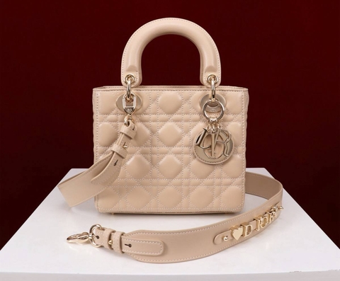 Dior Lady сумка женские натуральная кожа бежевые розовые премиум 962660CL